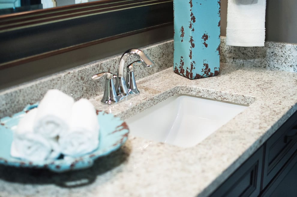 Speckled Brown Granite Bathroom Counters