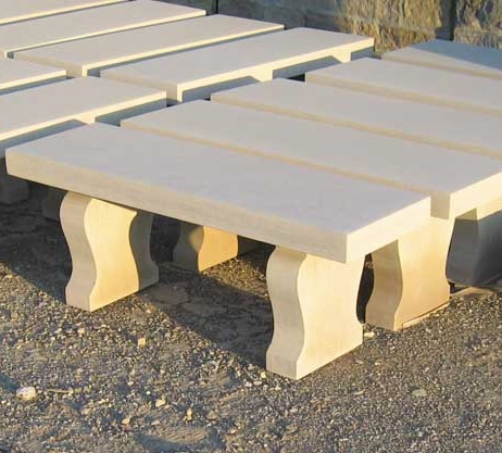 Curved Leg Limestone Bench