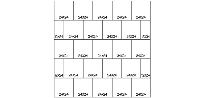 LANG 6 - RUNNING BOND 100 Sq. Ft. Repeating Pattern (10’ x 10’)